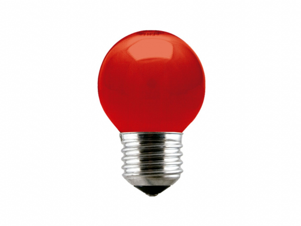 LÂMPADA INCANDESCENTE BOLINHA VERMELHA 15W TASCHIBRA