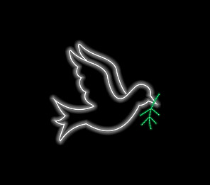 ARMAÇÃO LUMINOSA LED PÁSSARO DA PAZ 1,18X1,1m 24W