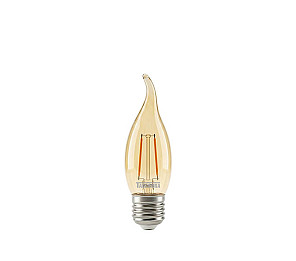 LÂMPADA LED FILAMENTO VINTAGE VELA BICO TORCIDO B35 3W AUTOVOLT ÂMBAR E27