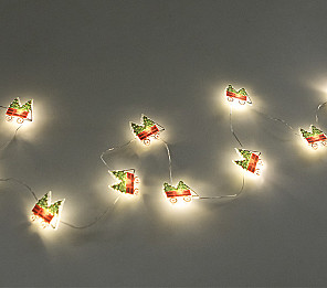 CORDÃO LUMINOSO TASCHIBRA 10 LEDS TRENÓ PILHA 3000K