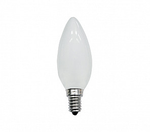 LÂMPADA INCANDESCENTE TASCHIBRA VELA LISA LEITOSA 25W E14