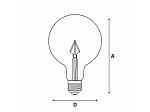 LÂMPADA LED TASCHIBRA FILAMENTO VINTAGE GLOBO G125  AUTOVOLT AMBAR