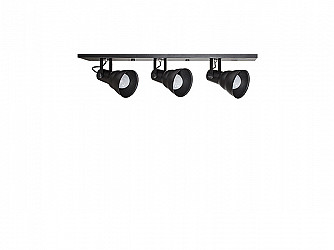 SPOT TASCHIBRA LINEAR HOL 3XE27 PRETO