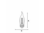 LÂMPADA LED FILAMENTO VINTAGE VELA BICO TORCIDO B35 3W AUTOVOLT ÂMBAR E27
