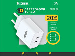 CARREGADOR TURBO USB TASCHIBRA PARA ELETRONICOS PD