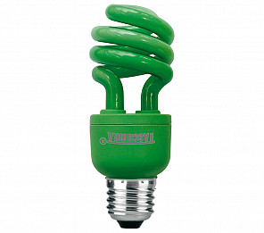 LÂMPADA TASCHIBRA COMPACTA ELETRÔNICA CORES ESP 14W 127V VERDE
