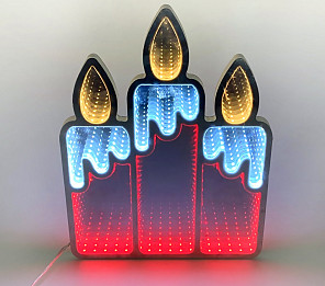 FIGURA ILUMINADA TASCHIBRA LED LUZ INFINITA VELAS 40CM AUTOVOLT