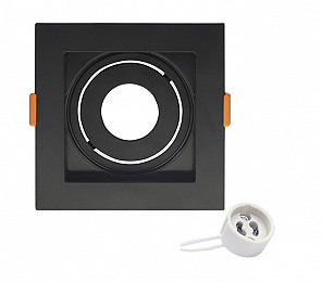 SPOT EMBUTIR TASCHIBRA CONECTA QUADRADO RECUADO PRETA