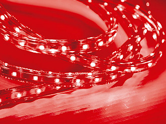 FITA LED 2,5W 30 LEDS/M 5M 12V COM FONTE AUTOVOLT IP20 VERMELHA