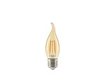LÂMPADA LED FILAMENTO VINTAGE VELA BICO TORCIDO B35 3W AUTOVOLT ÂMBAR E27