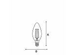 LÂMPADA LED TASCHIBRA FILAMENTO VINTAGE VELA B35 3W AMBAR