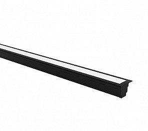 PERFIL LED TASCHIBRA VERTEX 25 EMBUTIR 17X25X2000mm PRETO FOSCO