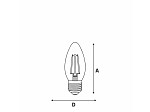 LÂMPADA LED FILAMENTO VINTAGE VELA B35 3W AUTOVOLT ÂMBAR E27