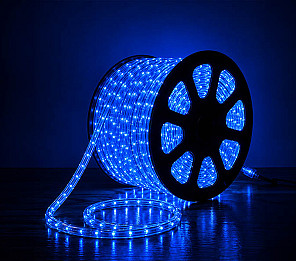 CORDA LUMINOSA LED PRO 100 METROS 13MM 2 FIOS AZUL TASCHIBRA
