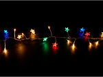 CORDÃO LUMINOSO TASCHIBRA 80 LEDS FESTA DAS CORES PILHA 3000K