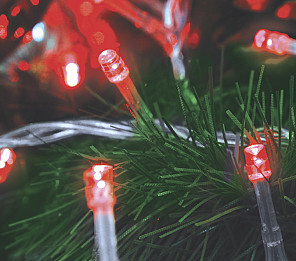 CORDÃO LUMINOSO TASCHIBRA 96 LEDS 8F ISOL VERDE VERMELHO