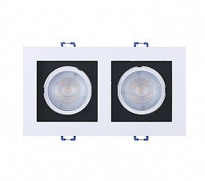 SPOT FRAME EMBUTIR QUADRADO RECUADO LED 2XMR16 10W