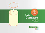 VELA LED TASCHIBRA DECORATIVA COM CASTIÇAL 15,5CM PILHA