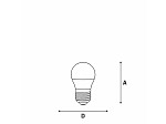 LÂMPADA LED TASCHIBRA BOLINHA TBL 40 LEITOSA / 4,8W