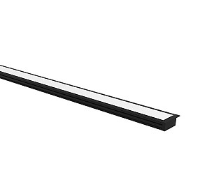 PERFIL LED TASCHIBRA VERTEX 24 EMBUTIR 9X24X3000mm PRETO FOSCO