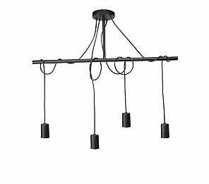 PENDENTE TASCHIBRA TEARS LINEAR 4XE27 - PRETO FOSCO