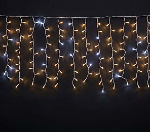 CORTINA LUMINOSA TASCHIBRA 196 LED ESTÁTICA SIMETRICA COM LED FLASH ISOL BR 3000K