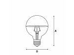 LÂMPADA LED TASCHIBRA FILAMENTO DEFLETORA ESPELHADA GLOBO G95