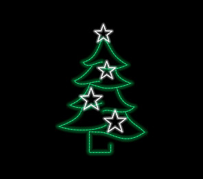 ARMAÇÃO LUMINOSA LED ARVORE DE NATAL 1x1,5m 36W