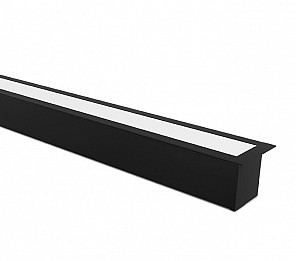 PERFIL LED TASCHIBRA APEX 35 EMBUTIR 28X35X1000mm PRETO FOSCO
