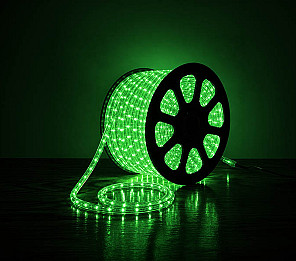 CORDA LUMINOSA LED PRO 100 METROS  13MM 2 FIOS VERDE TASCHIBRA