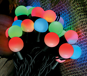 CORDÃO LUMINOSO TASCHIBRA 50 LED GLOBO LEITOSO COLORIDO