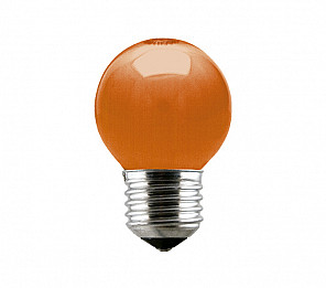 LÂMPADA INCANDESCENTE BOLINHA LARANJA 15W TASCHIBRA