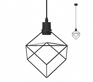 PENDENTE TASCHIBRA CUBE PRETO 1XE27