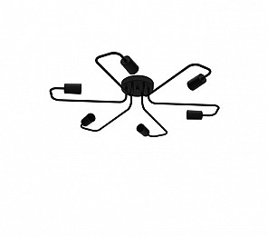 PLAFON TASCHIBRA STAR PRETO 6XE27