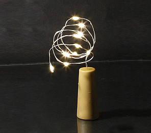 CORDÃO LUMINOSO TASCHIBRA ROLHA 10 LEDS PILHA (GL005) 3000K