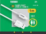 CABO FAST TASCHIBRA C2AC-1B  USB-A USB-C 1m 2A BRA