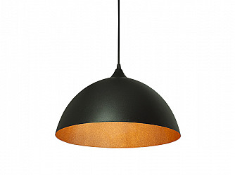 PENDENTE TASCHIBRA BROOKLYN 1XE27 PRETO + COBRE