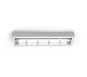 CALHA ATELA LED TASCHIBRA ALTO BRILHO SOB/EMB FORROS PERFIL T 62CM RET 2XT8 ALETADA