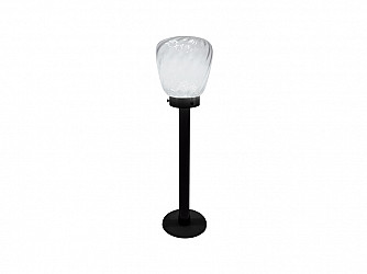 POSTE TASCHIBRA THOR 500 1XE27 C/ VIDRO RIGATO TRANSPARENTE + PRETO