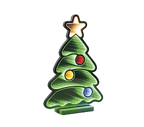 FIGURA ILUMINADA TASCHIBRA LED LUZ INFINITA ÁRVORE DE NATAL DECORADA 40CM AUTOVOLT