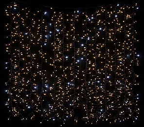 CORTINA FESTÃO LUMINOSO TASCHIBRA 1000 LEDS ESTÁTICA COM LED FLASH ISOL VD 3000K