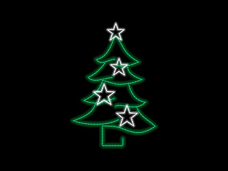 ARMAÇÃO LUMINOSA LED ARVORE DE NATAL 1x1,5m 36W