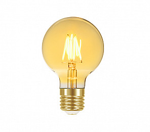 LÂMPADA LED TASCHIBRA FILAMENTO VINTAGE GLOBO G80 4W AUTOVOLT AMBAR
