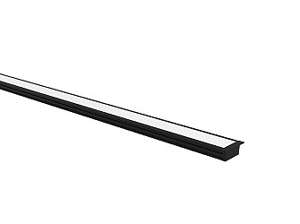 PERFIL LED TASCHIBRA VERTEX 24 EMBUTIR 9X24X3000mm PRETO FOSCO