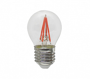 LÂMPADA LED TASCHIBRA FILAMENTO COLOR BOLINHA G45 AUTOVOLT VERMELHA