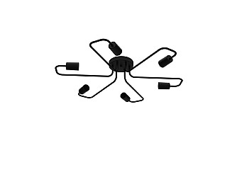 PLAFON TASCHIBRA STAR PRETO 6XE27