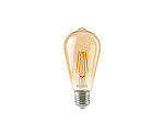 LÂMPADA LED TASCHIBRA FILAMENTO VINTAGE DIMERIZÁVEL ST64 4W  AMBAR