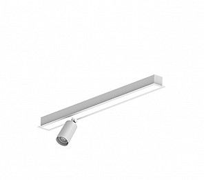 LUMINÁRIA LED TASCHIBRA SPIRE LINEAR 20W 6500K EMBUTIR + 1 SPOT MR11 S/ LÂMPADA BRANCA