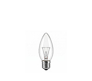 LÂMPADA INCANDESCENTE TASCHIBRA VELA LISA CLARA 40W