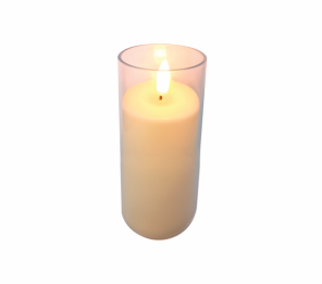 VELA LED TASCHIBRA DECORATIVA COM CASTIÇAL 13,5CM PILHA